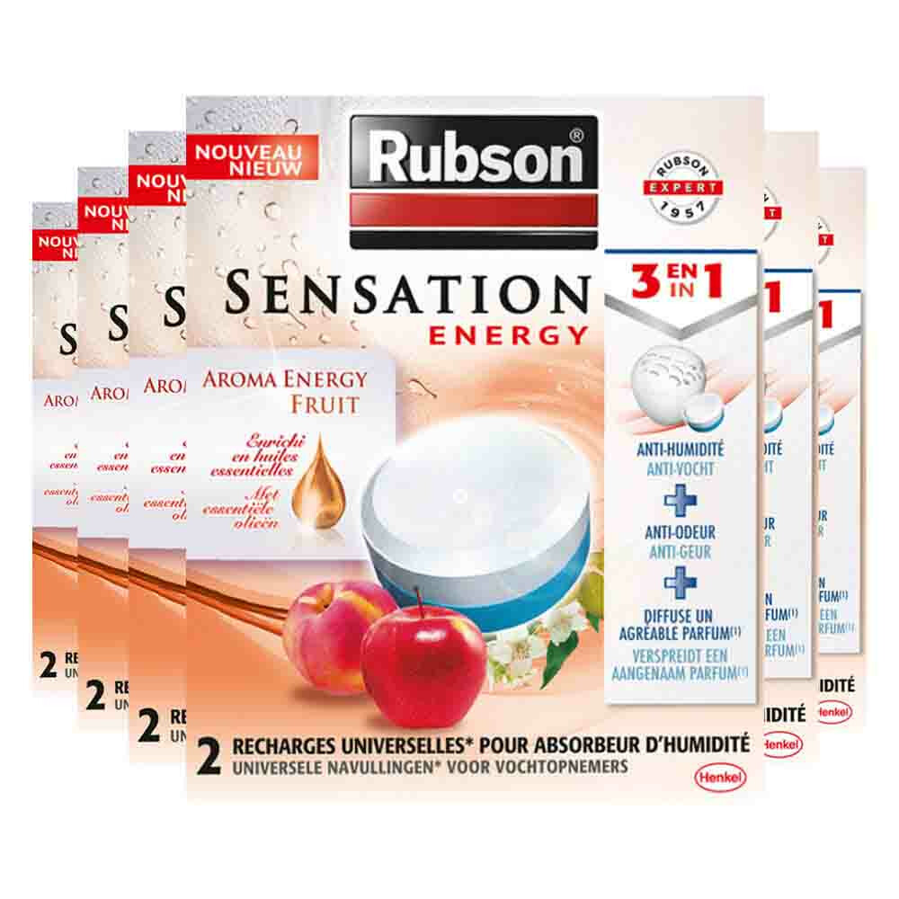 6x Rubson Vochtopnemer Navullingen Sensation Fruit 2 x 300 gr