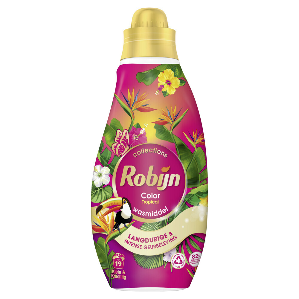 2+2 gratis: Robijn Wasmiddel Color Tropical 19 Wasbeurten 665 ml