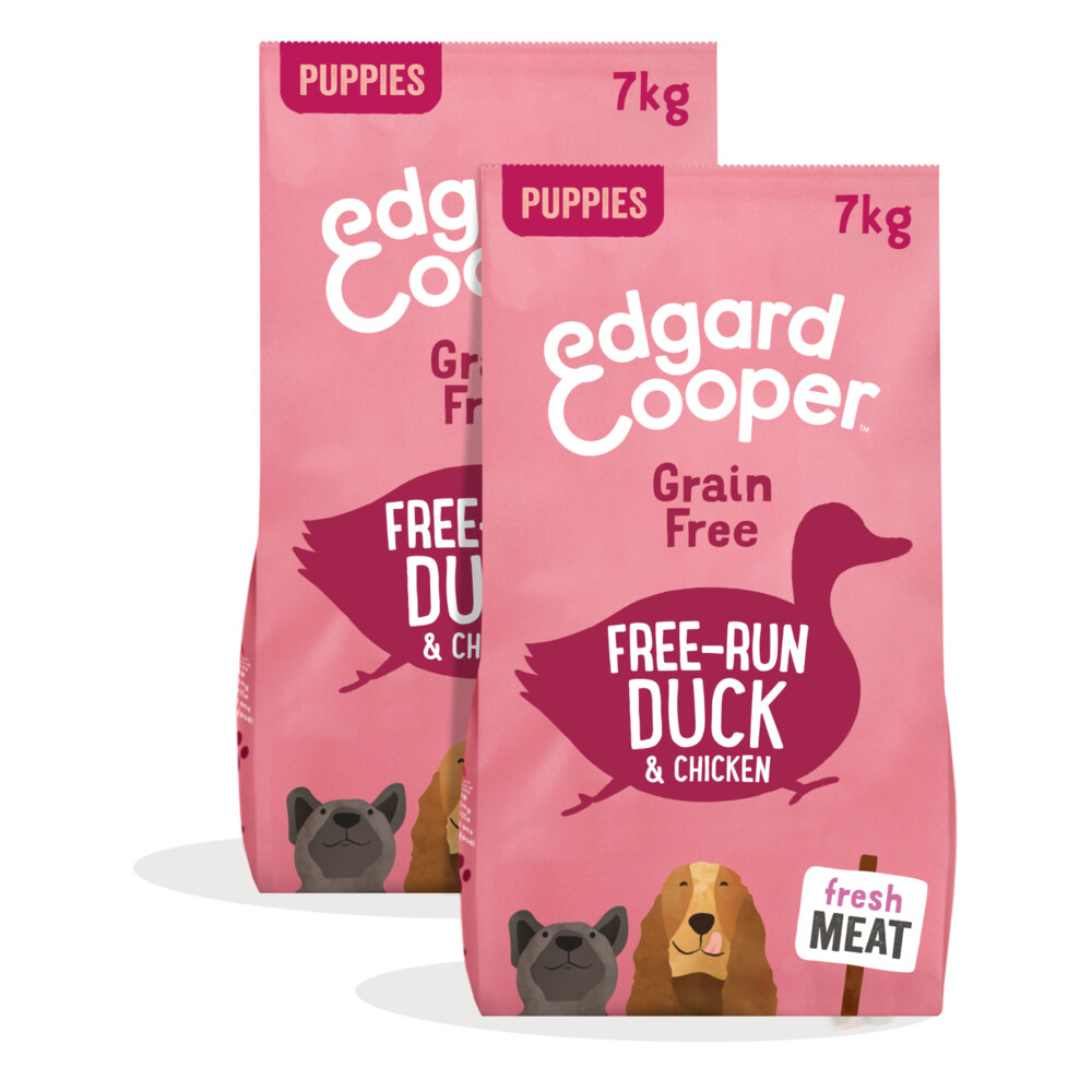 2x Edgard&Cooper Hondenvoer Puppy Scharrelkip - Scharreleend 7 kg