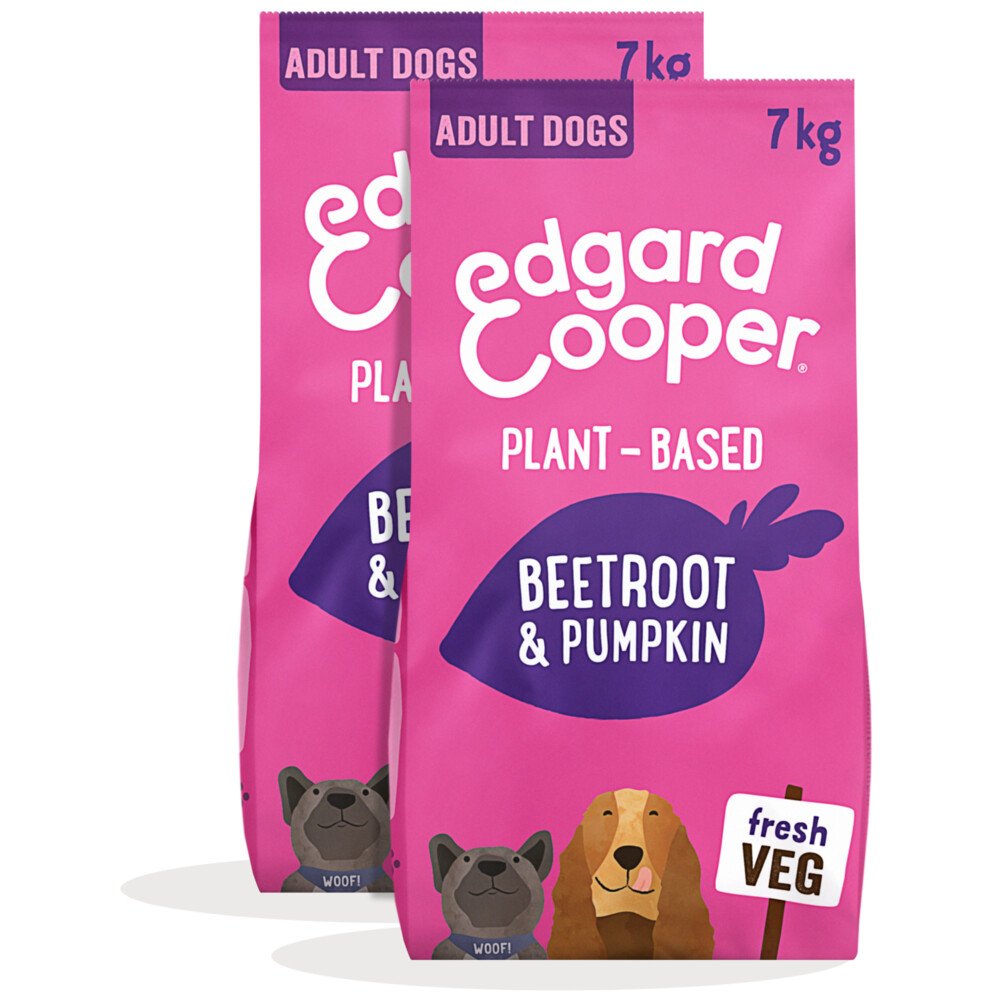 2x Edgard&Cooper Plantaardig Hondenvoer Rode Biet - Pompoen 7 kg