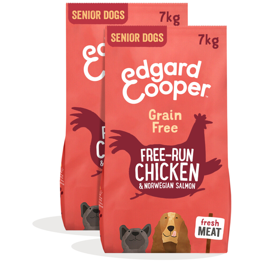 2x Edgard&Cooper Hondenvoer Droog Scharrelkip - Noorse Zalm Senior 7 kg