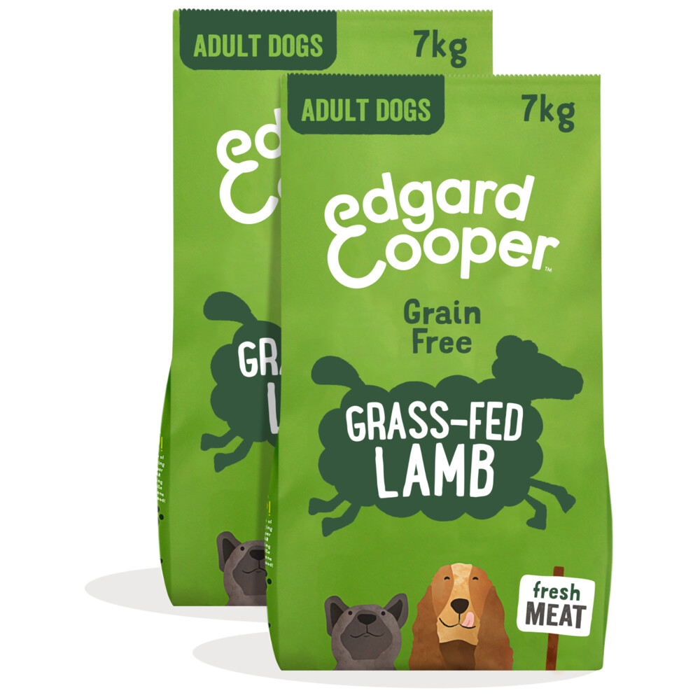 2x Edgard&Cooper Hondenvoer Droog Graslam 7 kg