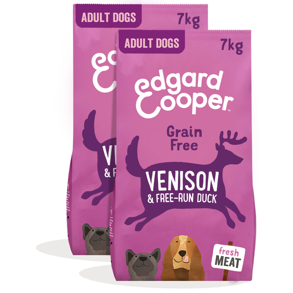 2x Edgard&Cooper Hondenvoer Droog Hert - Scharreleend 7 kg
