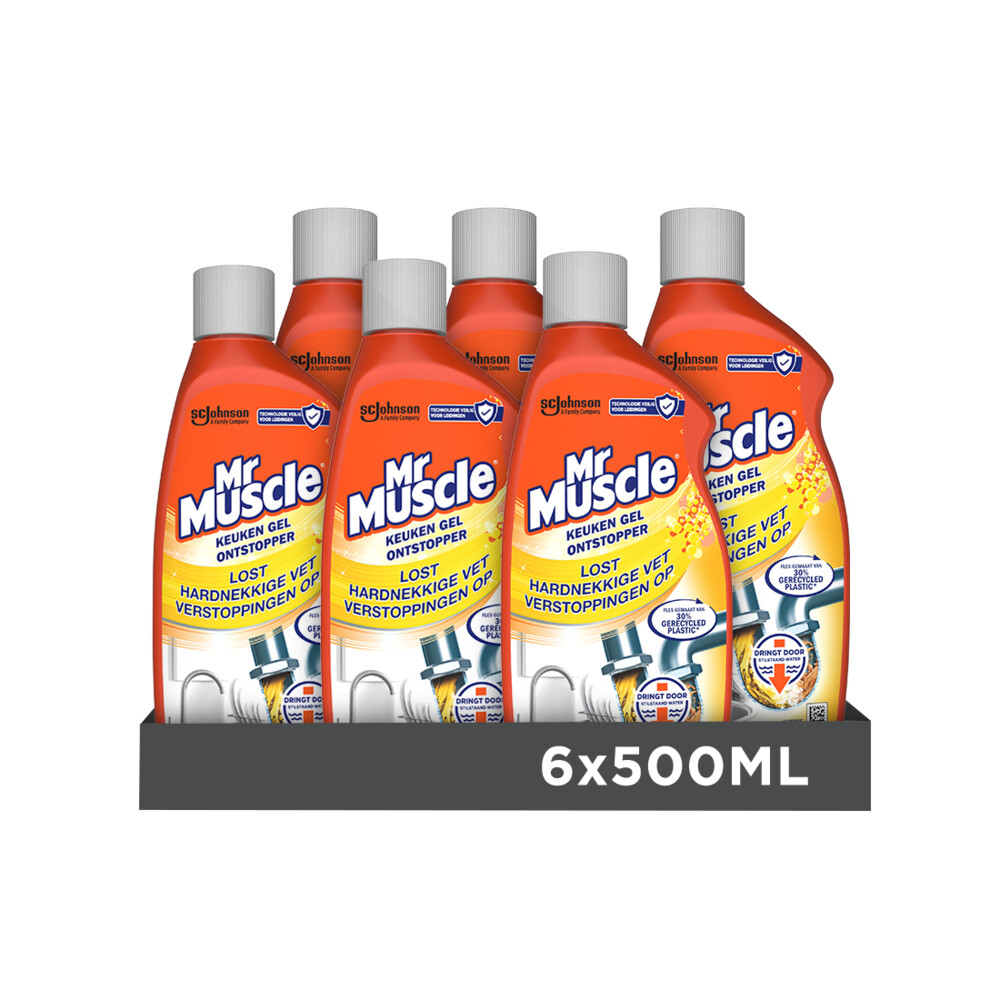 6x Mr. Muscle Keuken Gel Ontstopper 500 ml