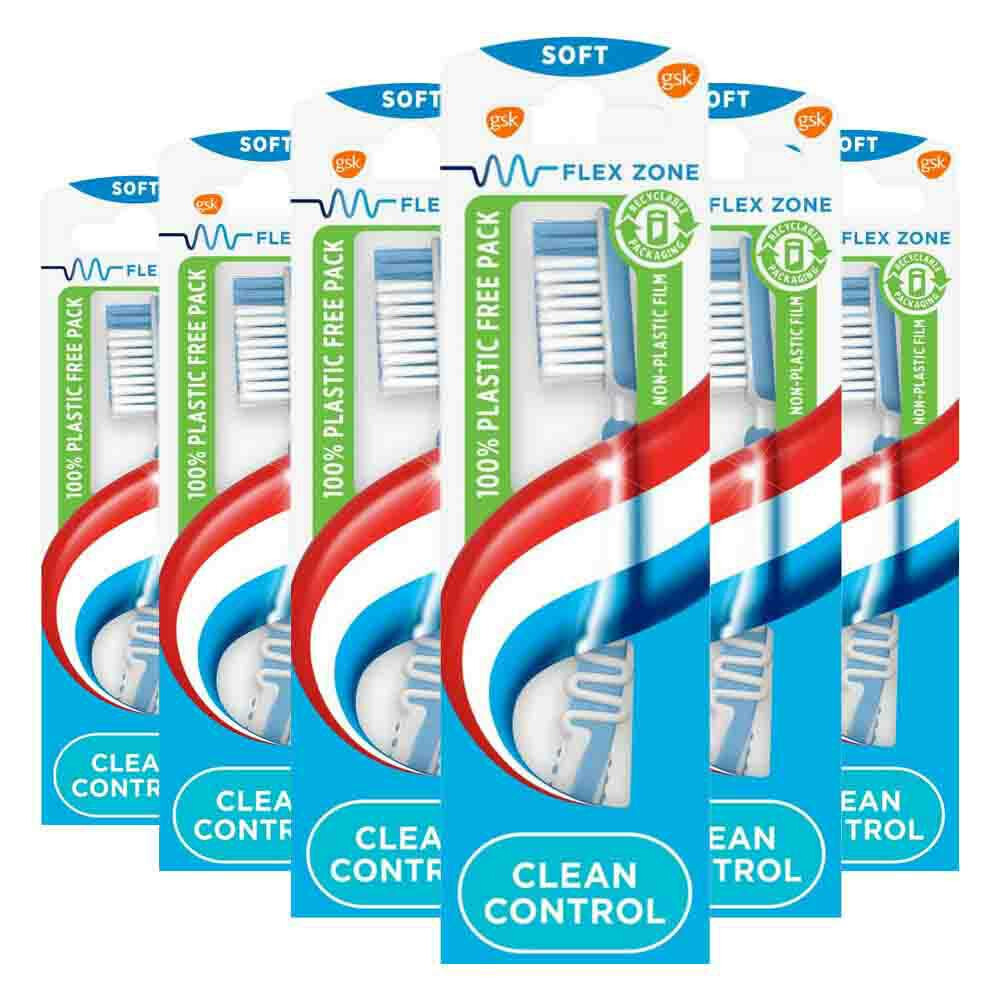 6x Aquafresh Tandenborstel Clean Control Soft