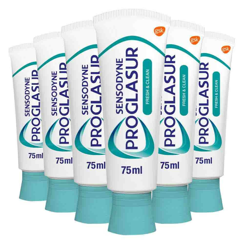 6x Sensodyne ProGlasur Tandpasta Multi-Action Clean Tandpasta 75 ml