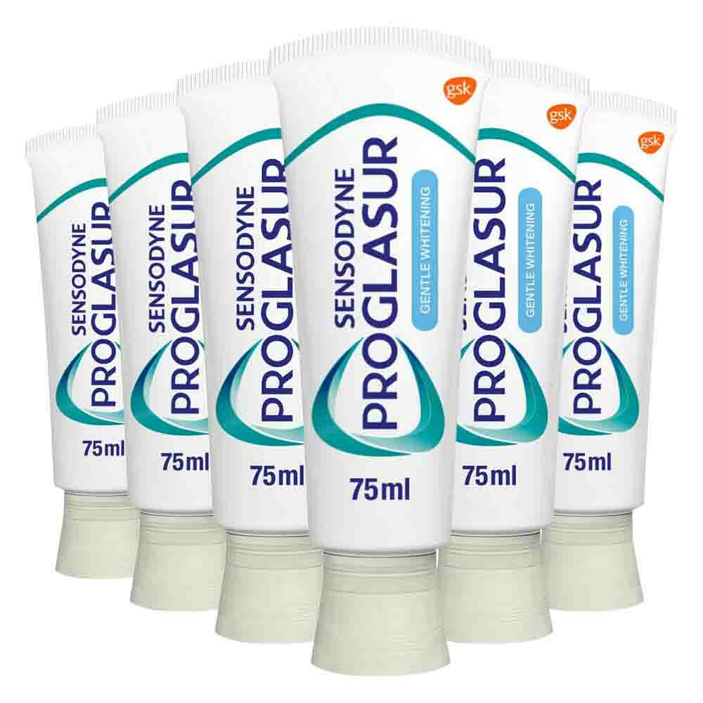 6x Sensodyne ProGlasur Tandpasta Multi-Action Gentle White 75 ml