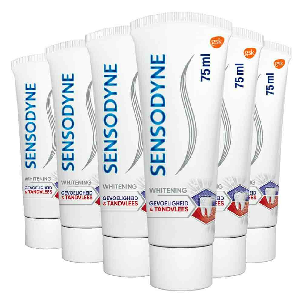 6x Sensodyne Tandpasta Gevoeligheid&Tandvlees Whitening 75 ml