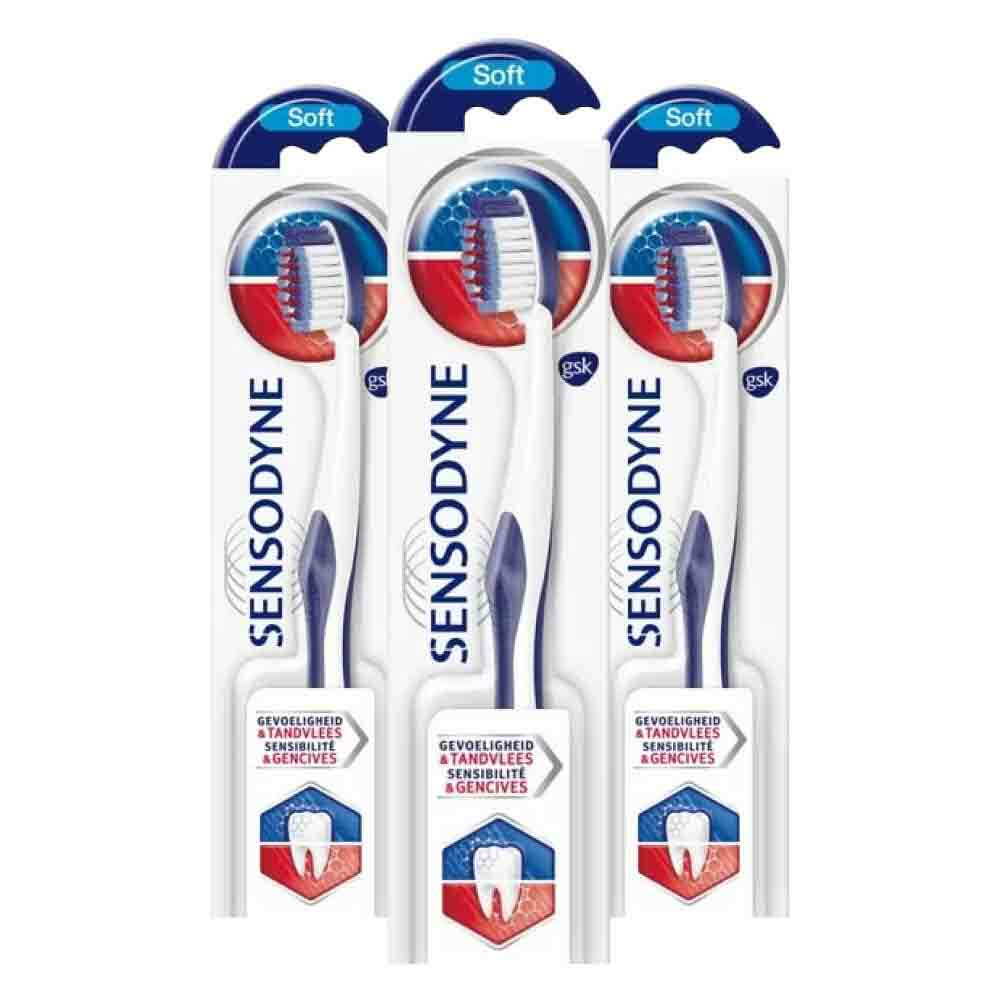 3x Sensodyne Tandenborstel Gevoeligheid&Tandvlees