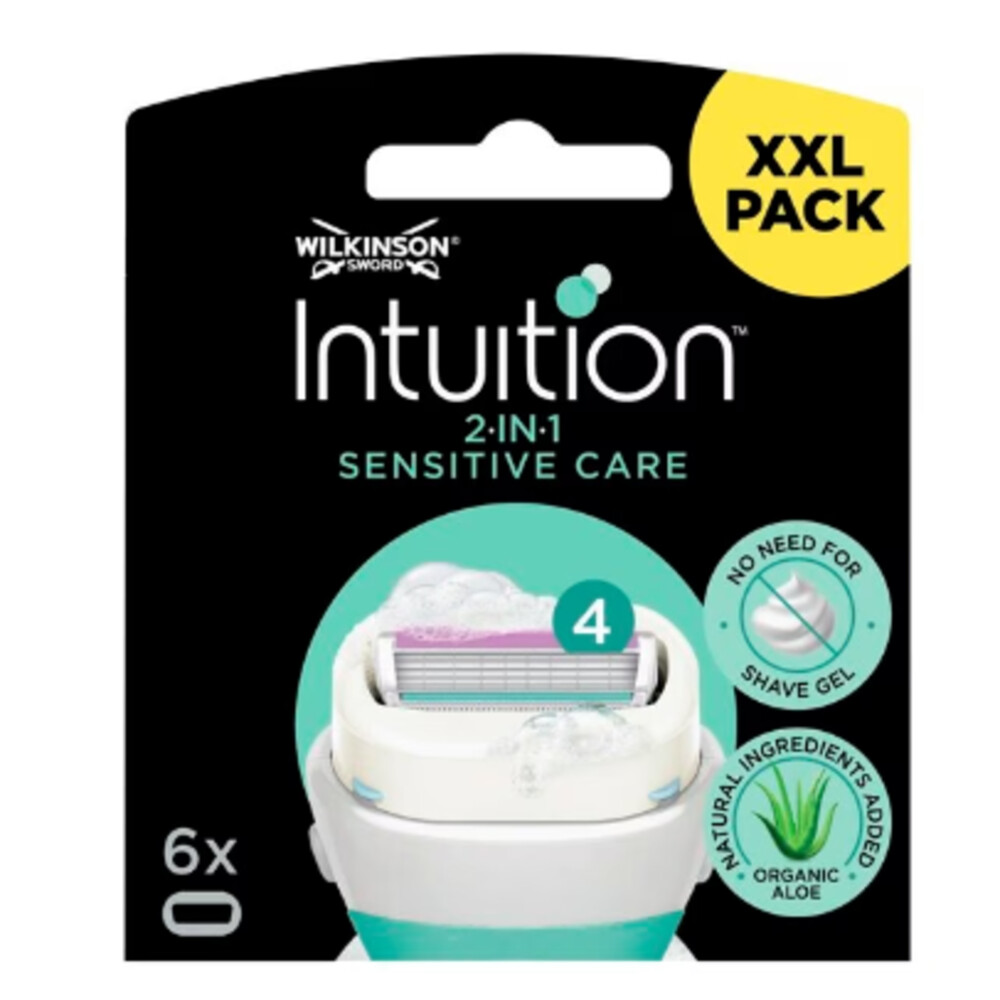 3x Wilkinson Intuition 2 in 1 Navulmesjes Sensitive Care Valuepack 6 stuks