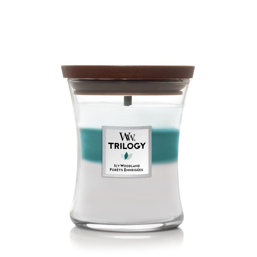 2x WoodWick Geurkaars Medium Trilogy Icy Woodland 275 gr