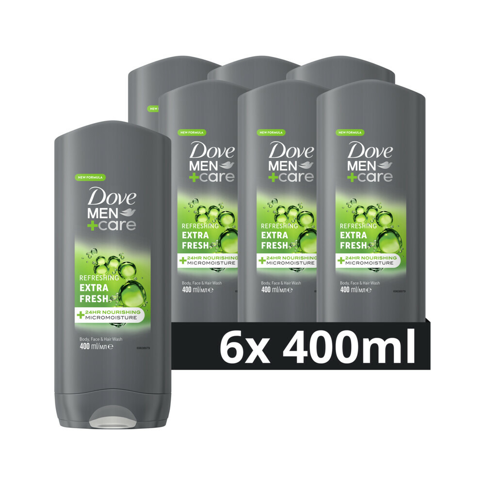 6x Dove Douchegel Men+ Care Extra Fresh 400 ml