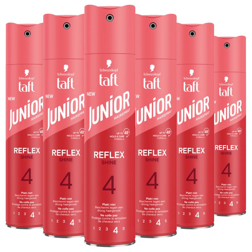 6x Taft Junior Haarspray Ultra Reflex Shine 250 ml