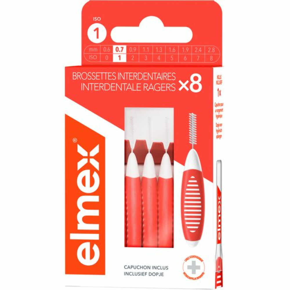 Elmex Interdentale Ragers 0,7 mm Oranje ISO Maat 1 8 stuks