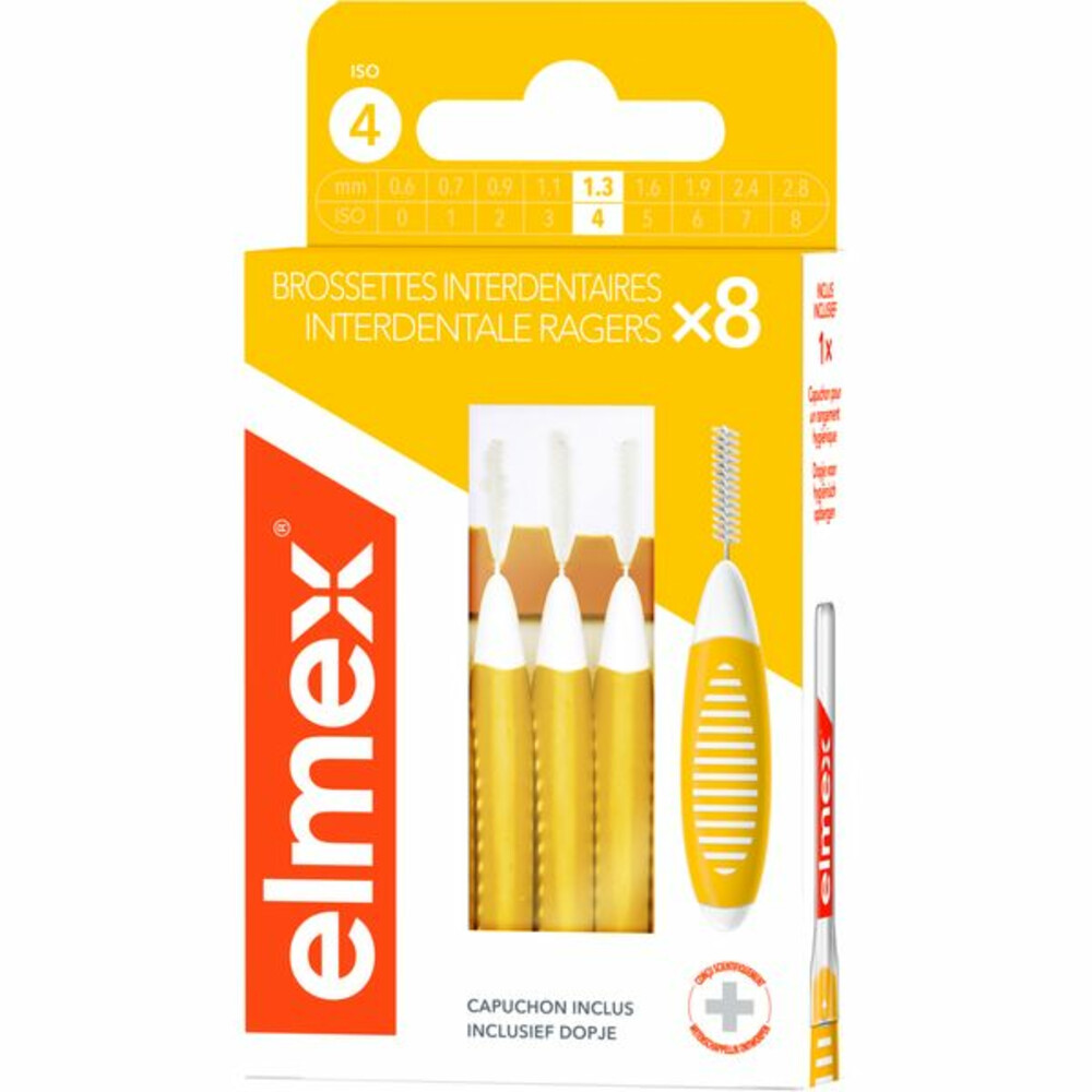 Elmex Interdentale Ragers 1,3 mm Geel ISO Maat 4 8 stuks