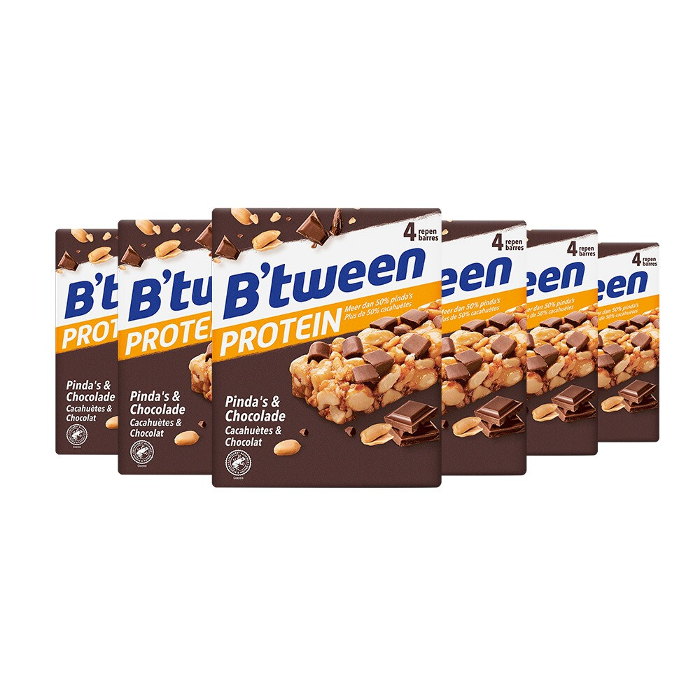 6x Hero B'tween Protein Pinda & Chocolade 4x24gr