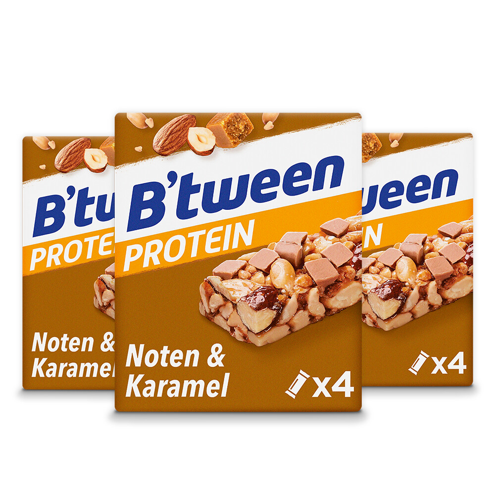 3x Hero B'tween Protein Noten&Karamel 4x24 gr