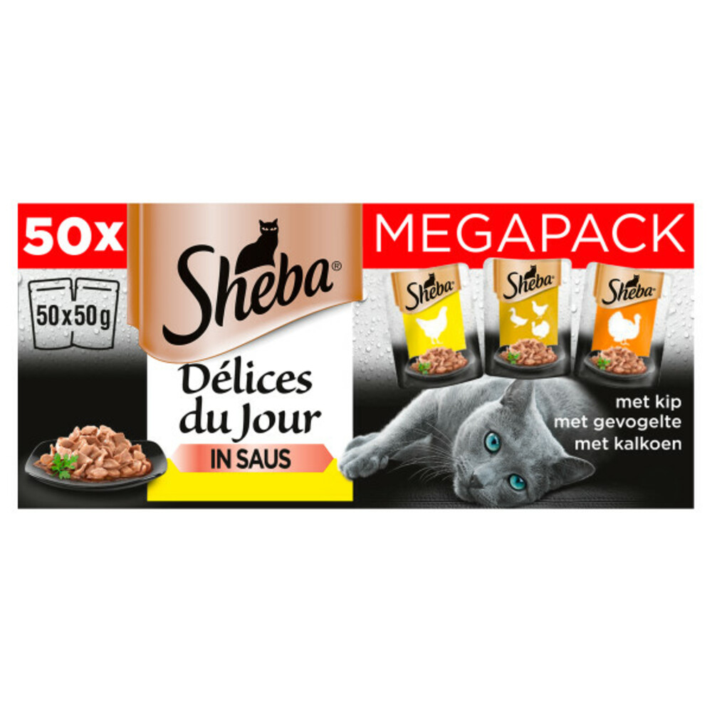 Sheba Délices du Jour Pouch Saus Gevogelte 50 x 50 gr