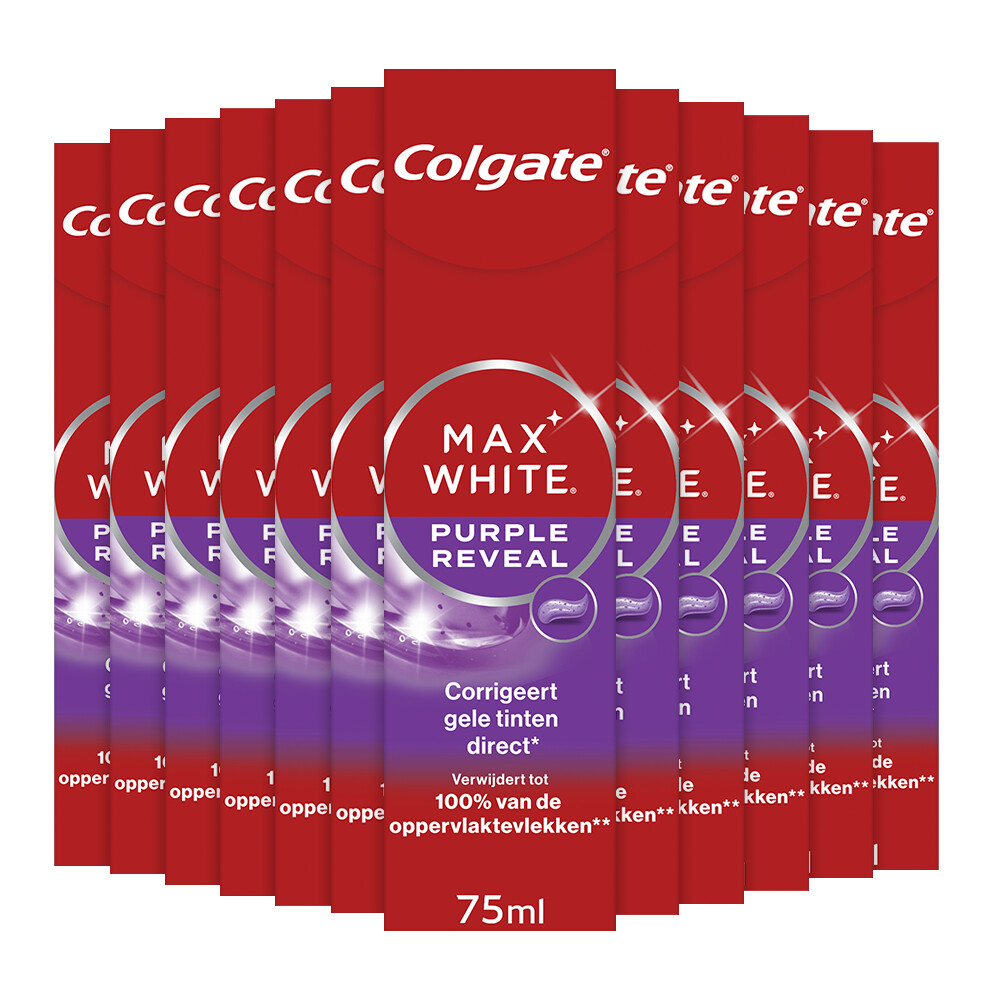 12x Colgate Tandpasta Max White Purple Reveal 75 ml