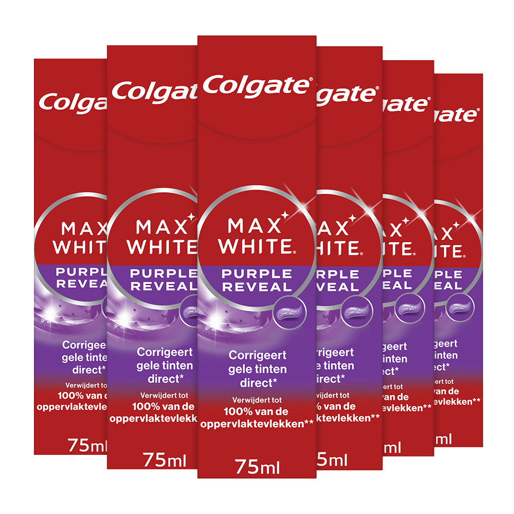 6x Colgate Tandpasta Max White Purple Reveal 75 ml