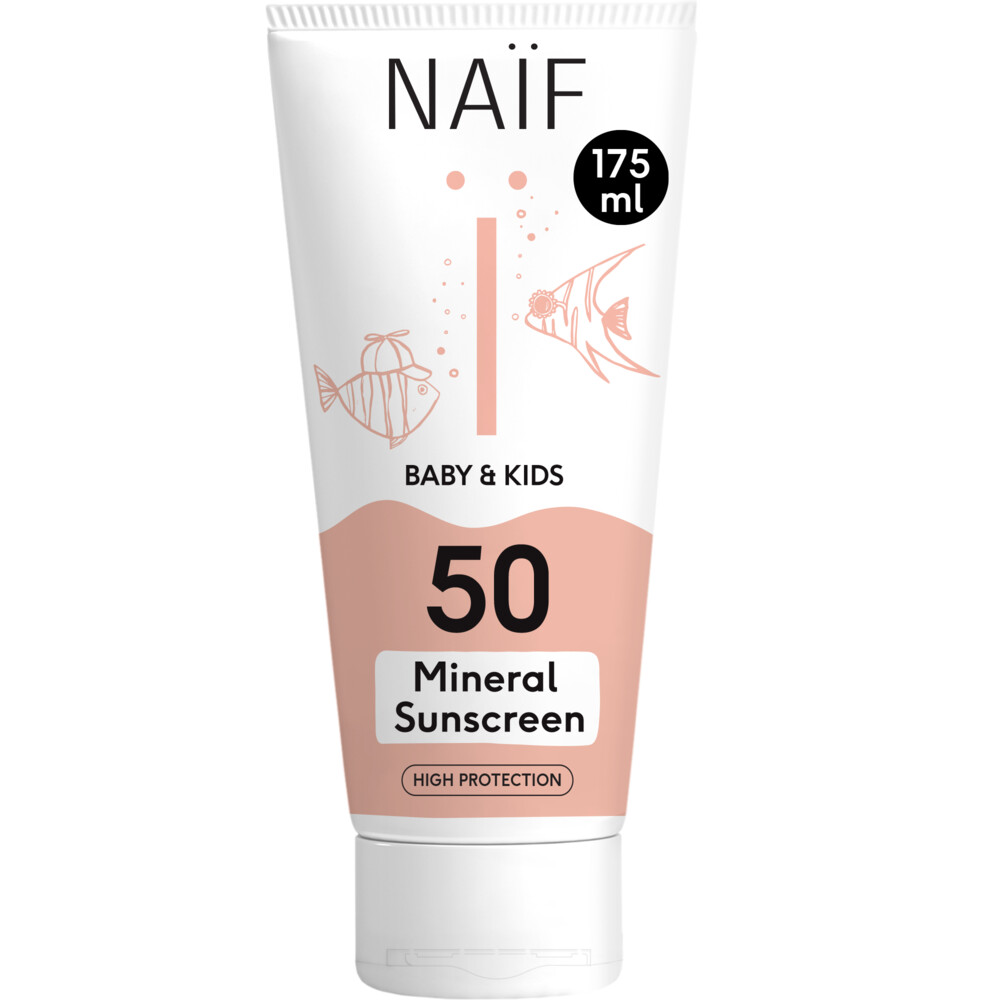 2x Naif Minerale Zonnebrandcréme Baby&Kids SPF 50 175 ml