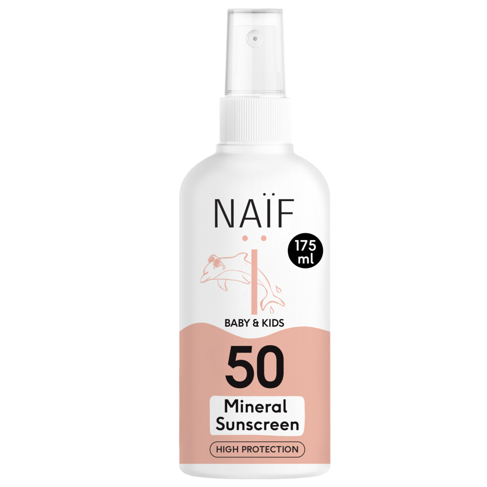 1+1 gratis: Naif Minerale Zonnebrand Spray Baby&Kids SPF 50 175 ml