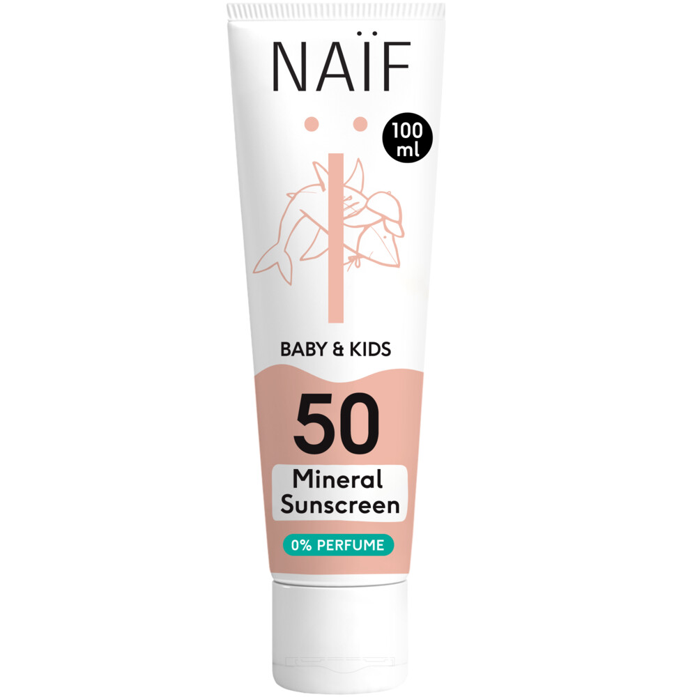 2x Naif Minerale Zonnebrandcréme Baby&Kids 0% Parfum SPF 50 100 ml