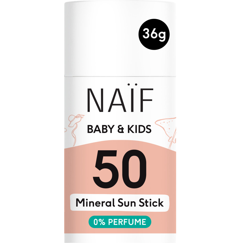 Naif Zonnebrand Stick Baby&Kids 0% parfum SPF 50 36 gr