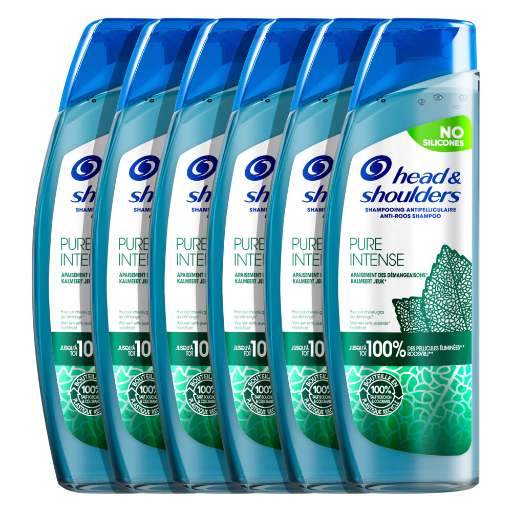 6x Head&Shoulders Shampoo Pure Intense Kalmeert Jeuk 250 ml