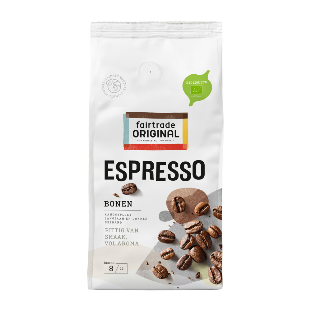 2x Fairtrade Original Koffiebonen Espresso Biologisch 1000 gr