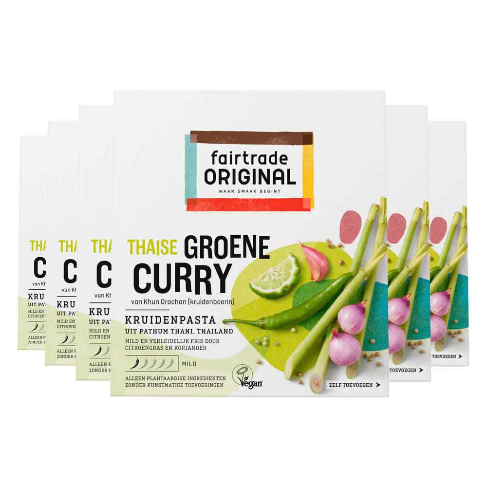 6x Fairtrade Original Kruidenpasta Groene Curry 70 gr