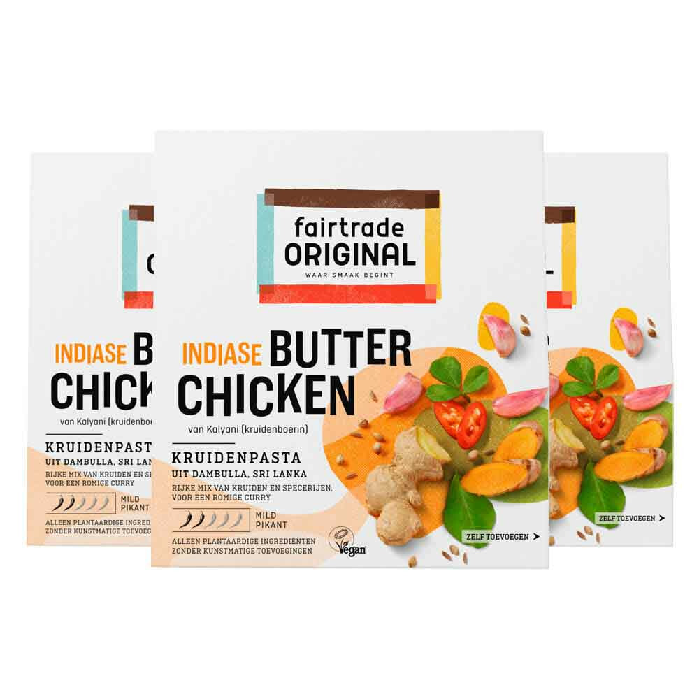 3x Fairtrade Original Kruidenpasta Butter Chicken 70 gr
