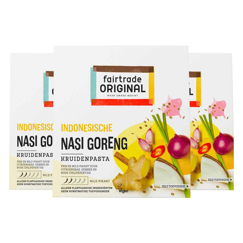 3x Fairtrade Original Boemboe Nasi Goreng 75 gr