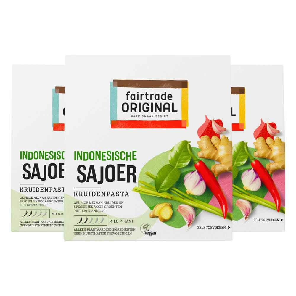 3x Fairtrade Original Boemboe Sajoer 75 gr