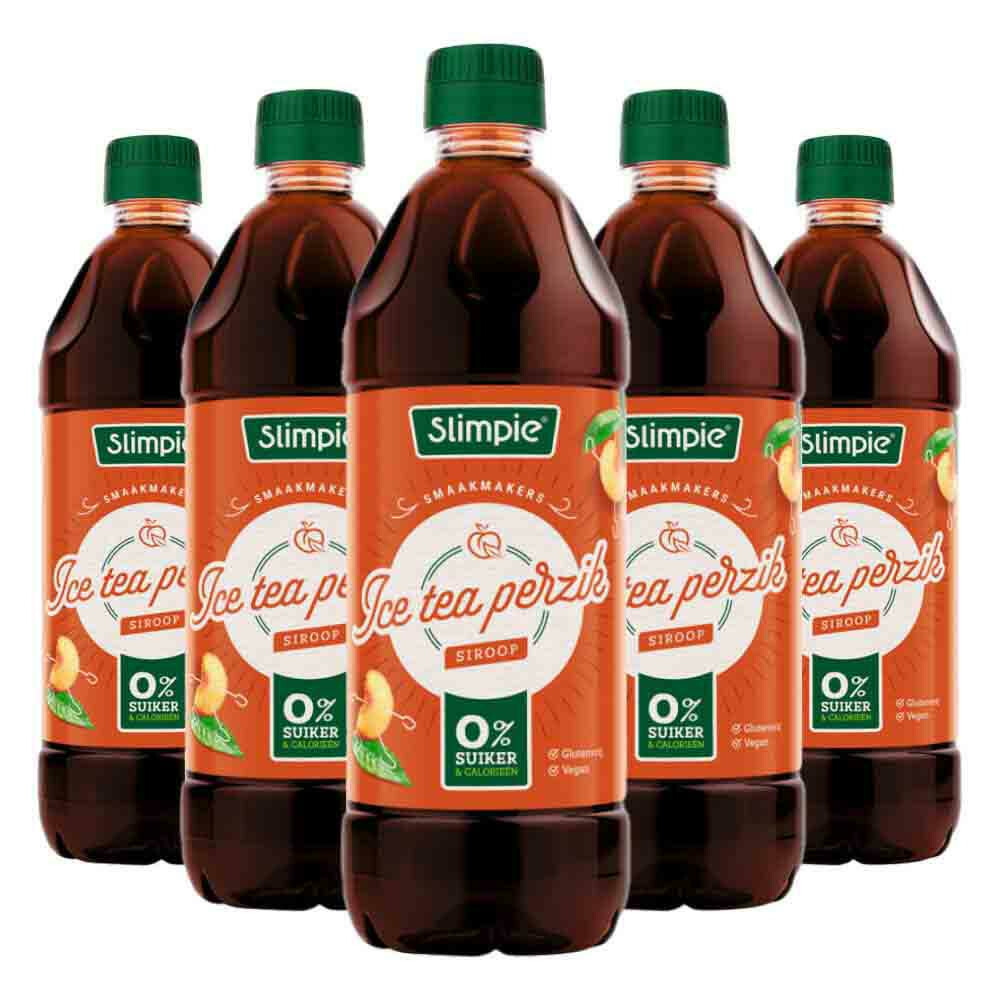 5x Slimpie Siroop Ice Tea Perzik 650 ml