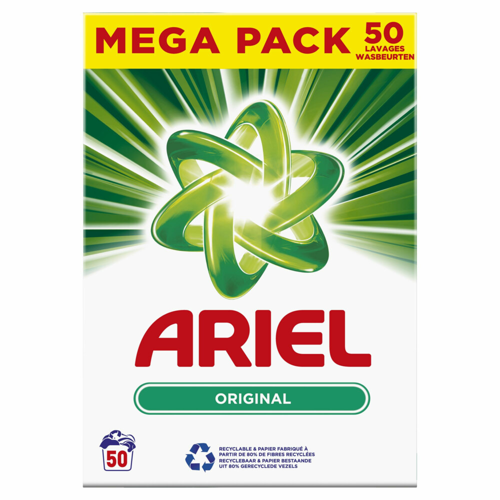 3x Ariel Waspoeder Original 50 Wasbeurten 3 kg