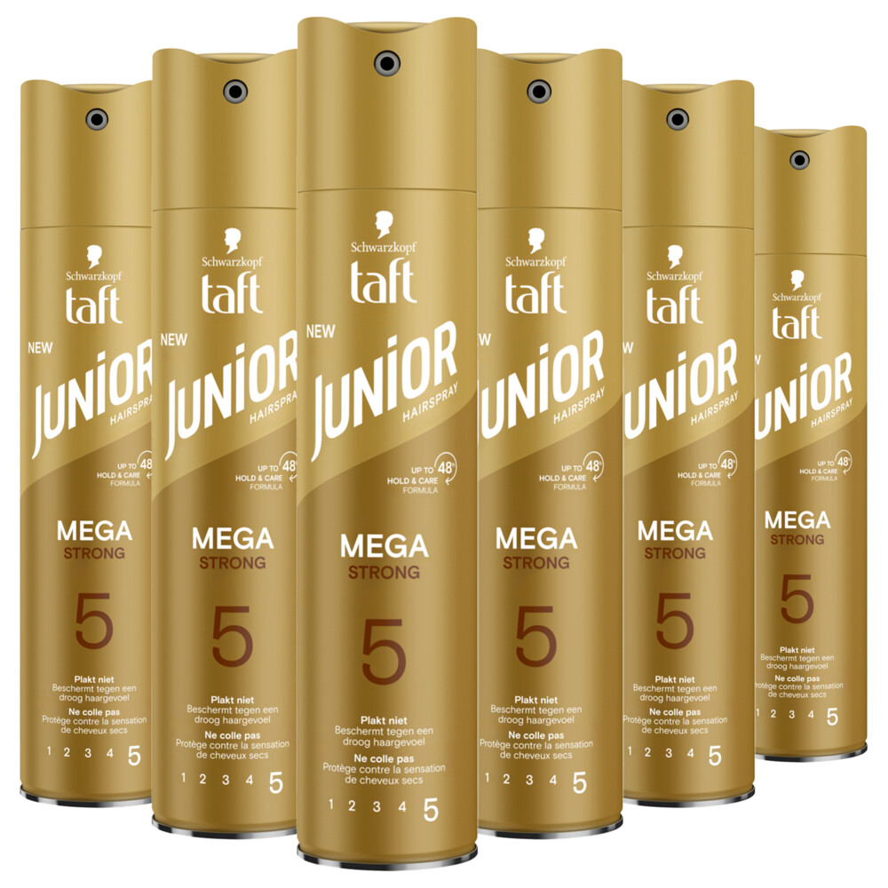 6x Taft Junior Haarspray Mega Strong 250 ml