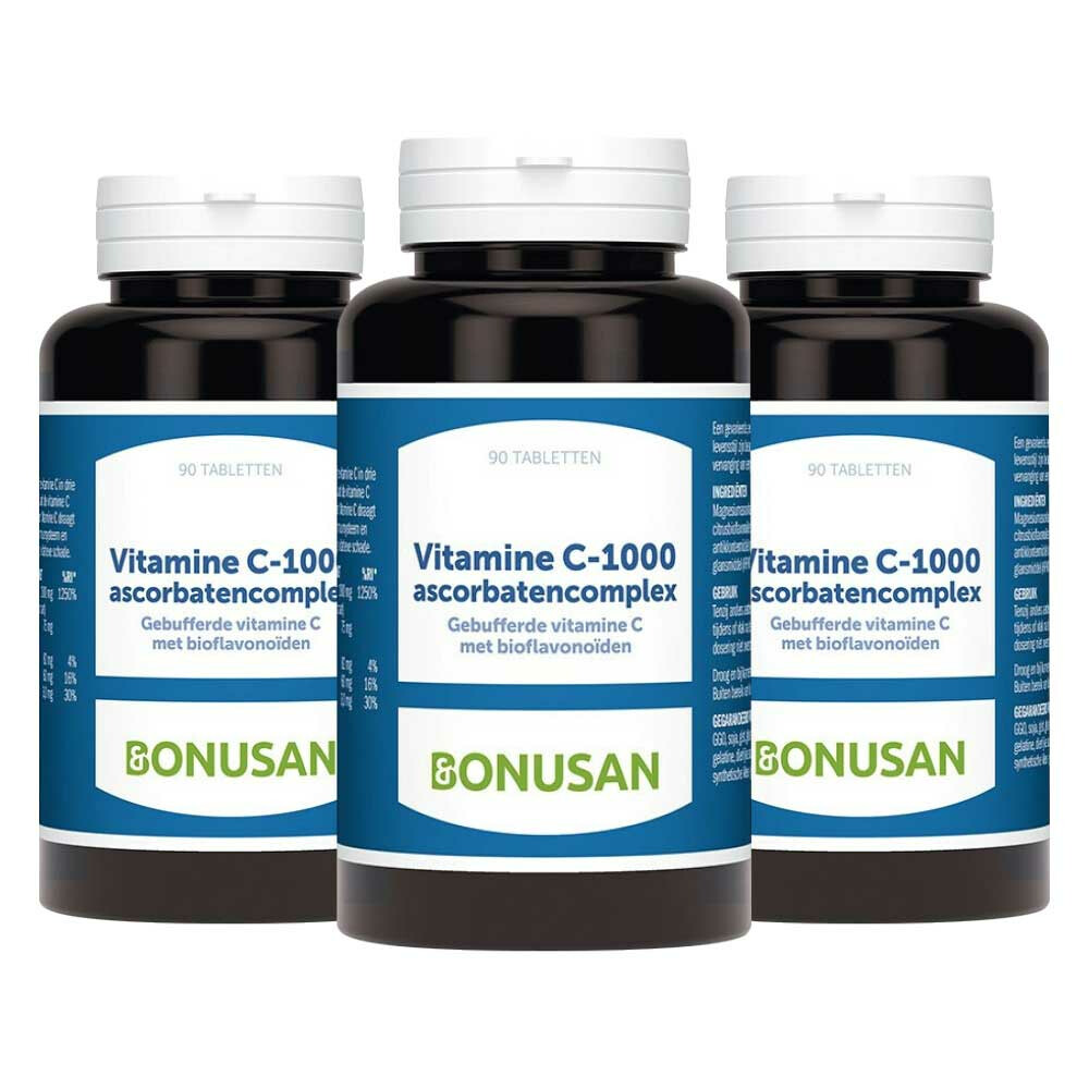 3x Bonusan Vitamine C-1000 ascorbatencomplex 90 tabletten
