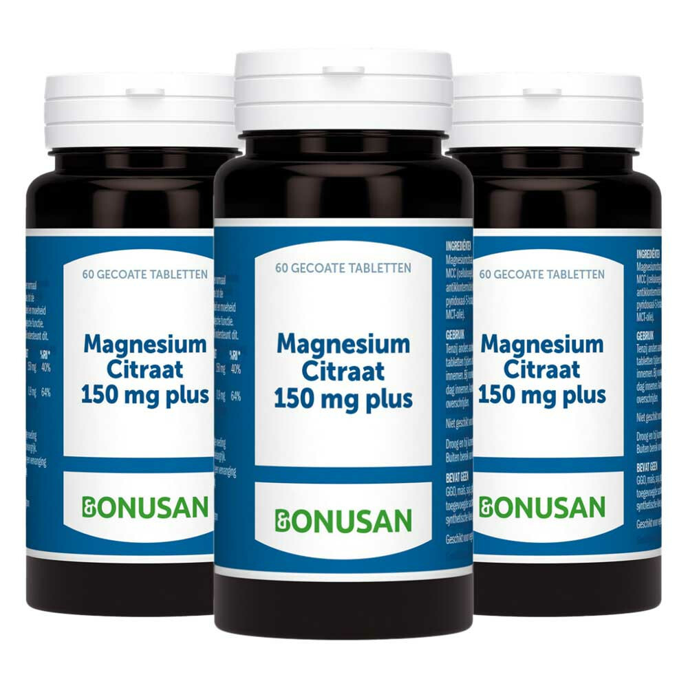 3x Bonusan Magnesiumcitraat 150mg 60 tabletten