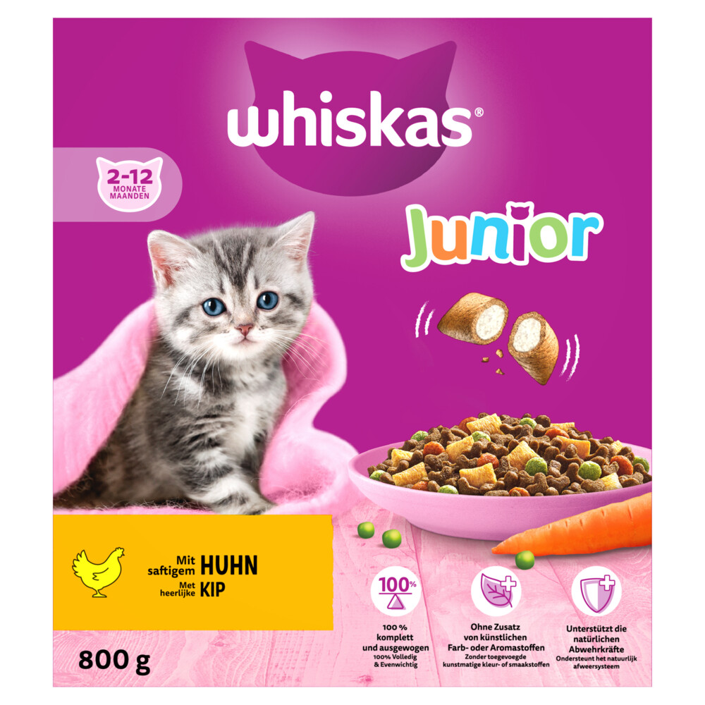 Whiskas Junior Kattenbrokken Kip 800 gr