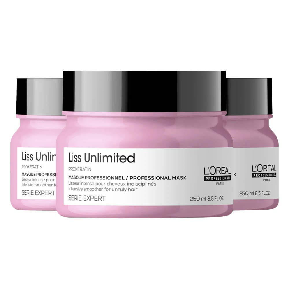 3x L'Oréal Professionnel Liss Unlimited Haarmasker 250 ml