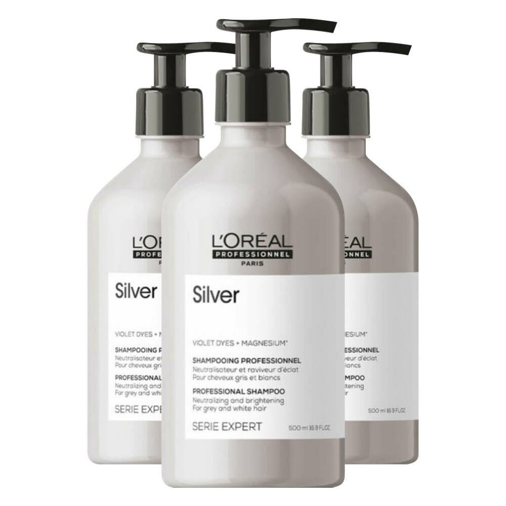 3x L'Oréal Professionnel Silver Shampoo 500 ml