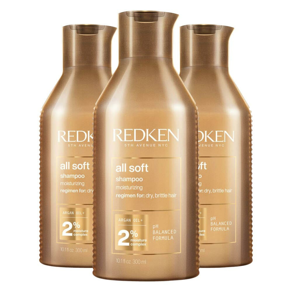 3x Redken All Soft Shampoo 300 ml