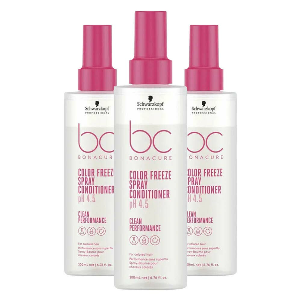 3x Schwarzkopf Professional Bonacure Color Freeze Spray Conditioner 200 ml