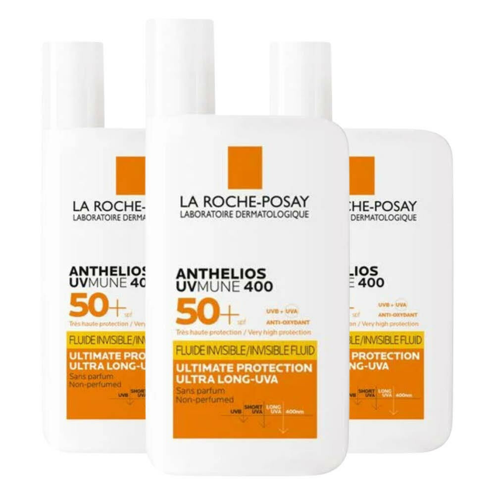 3x La Roche Posay Anthelios Onzichtbare Fluïde SPF 50 50 ml