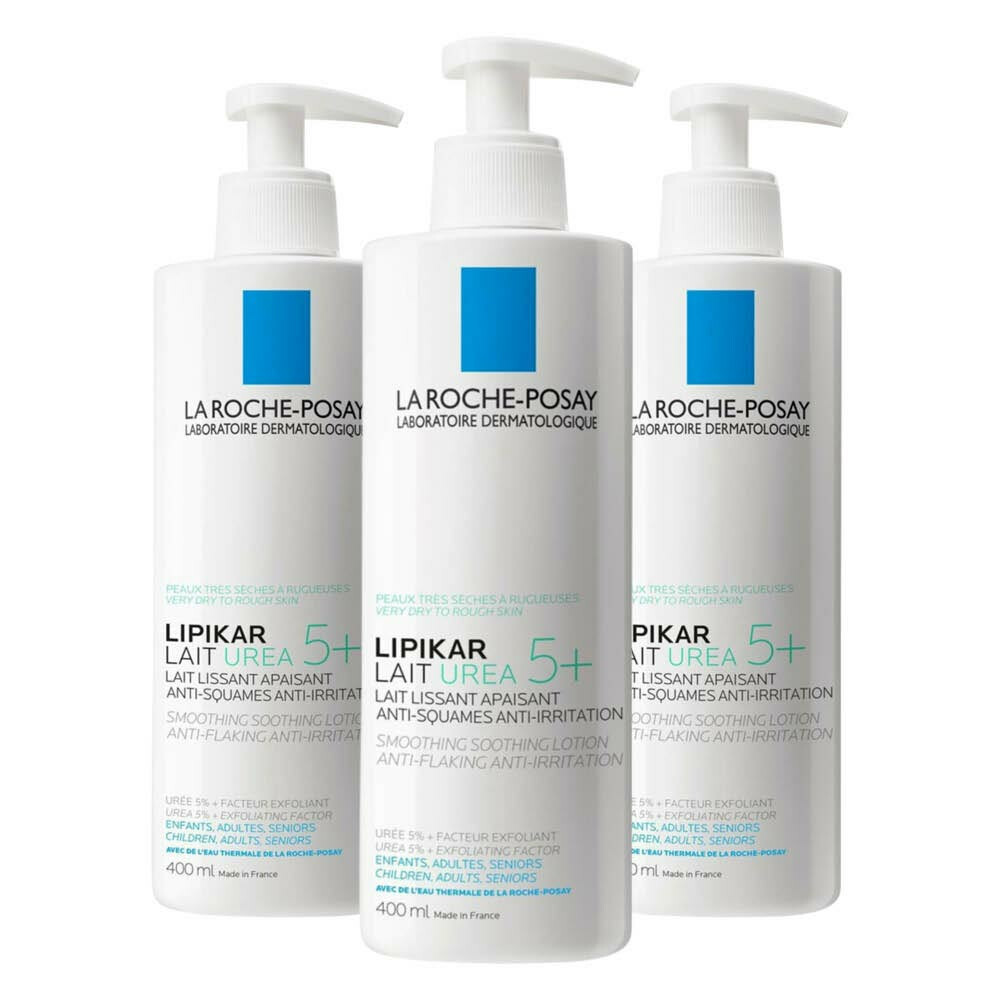 3x La Roche Posay Lipikar Urea 5+ Melk Droge Huid 400 ml