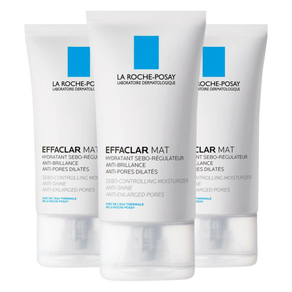 3x La Roche Posay Effaclar Mat Vochtinbrengende Gezichtscrème 40 ml