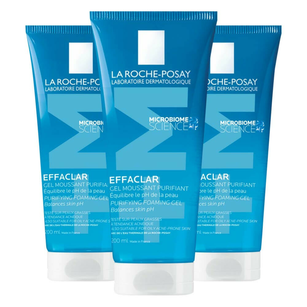 3x La Roche Posay Effaclar Zuiverende Gel 200 ml