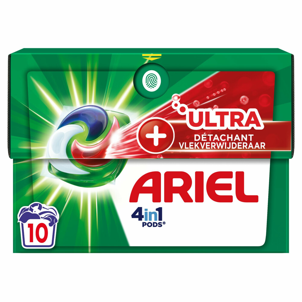 2e halve prijs: Ariel 4in1 Pods Wasmiddelcapsules Ultra Vlekverwijderaar 10 stuks