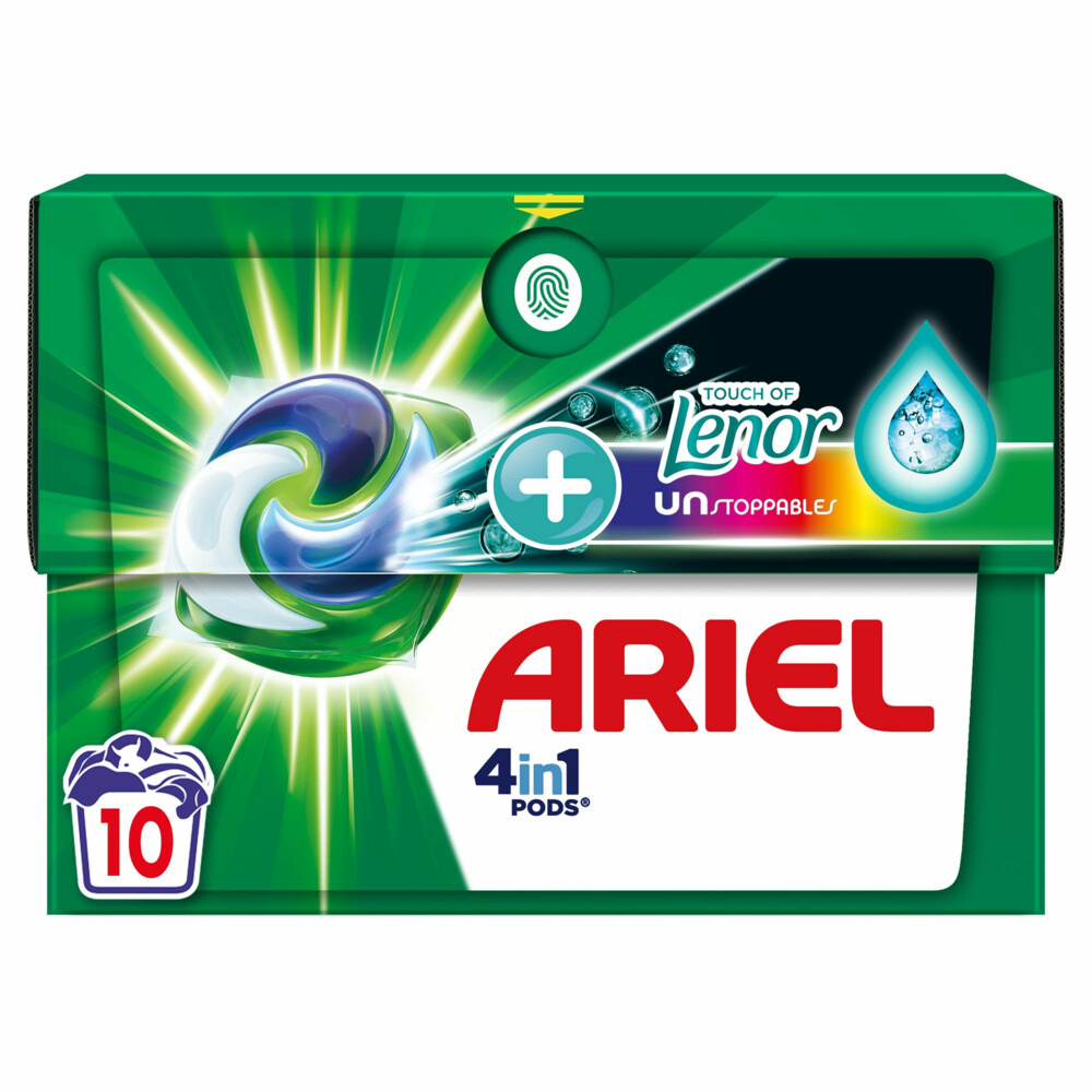 2e halve prijs: Ariel 4in1 Pods Wasmiddelcapsules Color Lenor Unstoppables 10 stuks